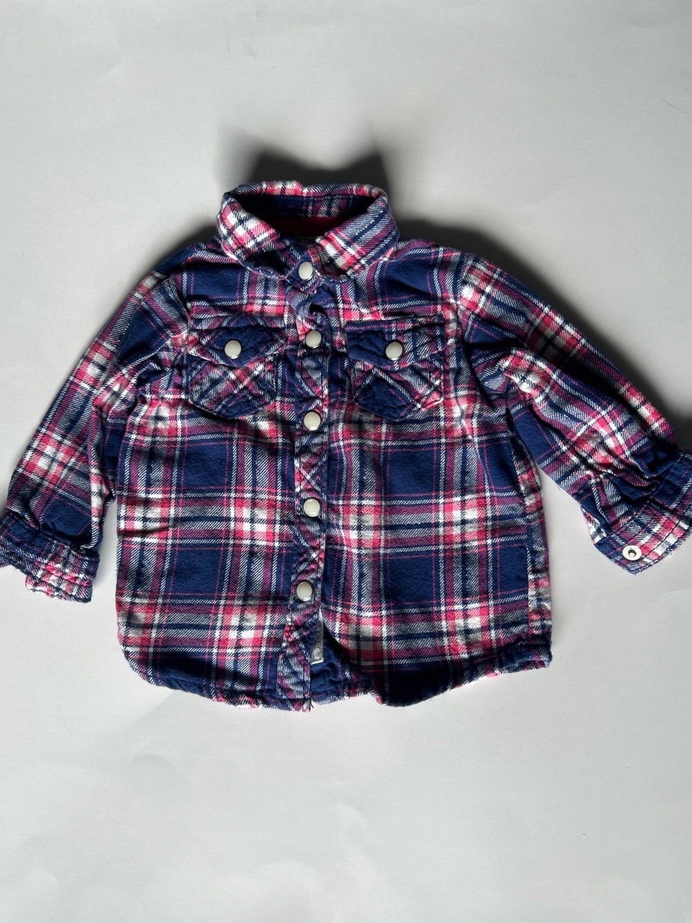 🍼5/$20🍼 Carter's Navy & Pink Plaid Button-Down Shirt